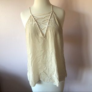 NWT Johnny Was Velvet Aurora Camisole Tan Medium